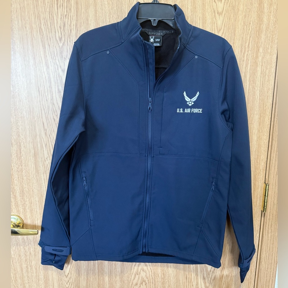 New Spyder Navy Military Logo Durable Jacket
